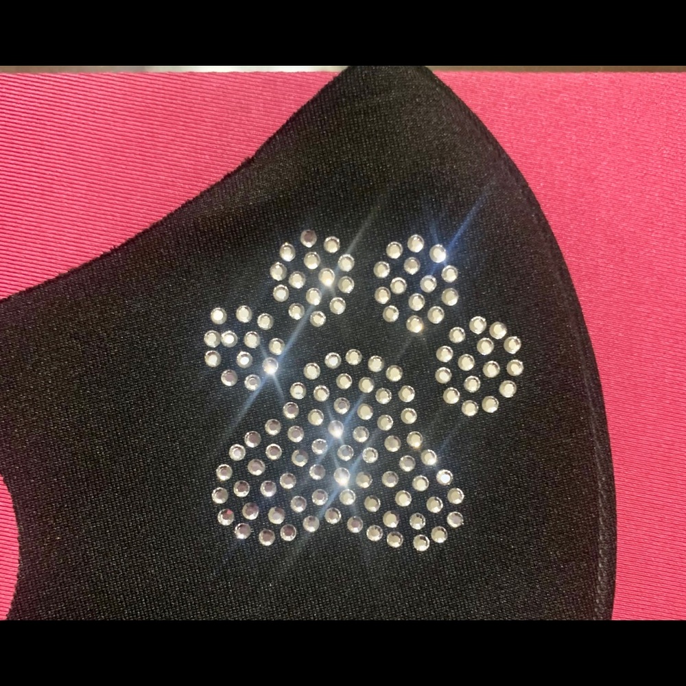 Rhinestone Dog Paw Mask